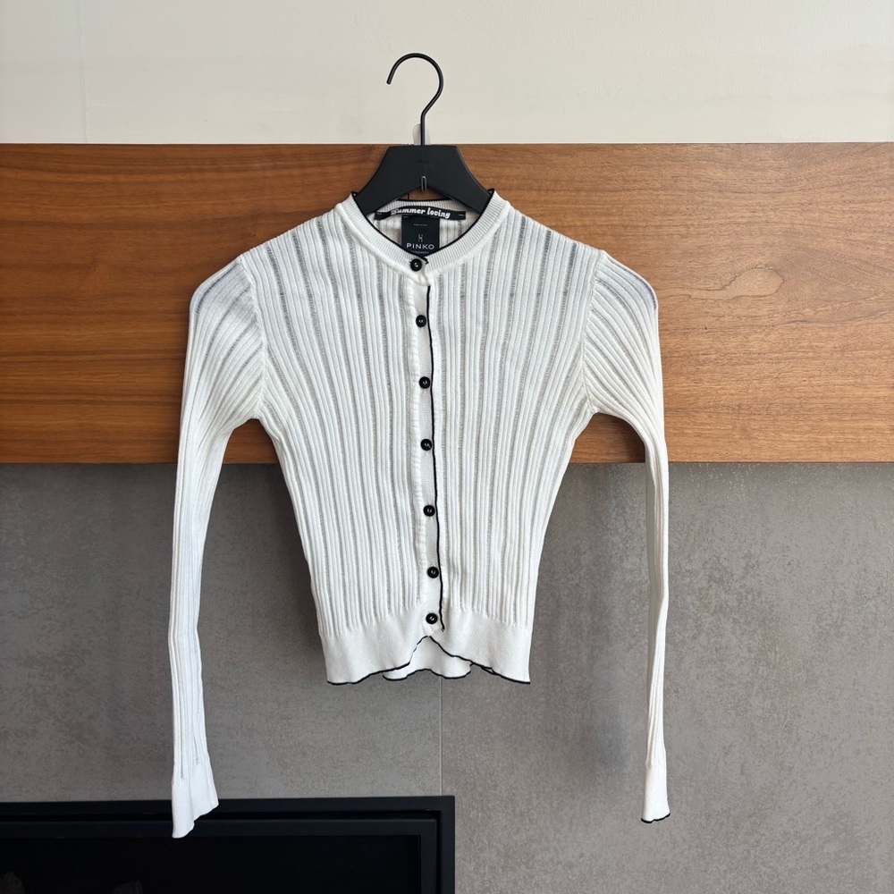 Pinko Long Sleeves Cable Cardigan, Size XS